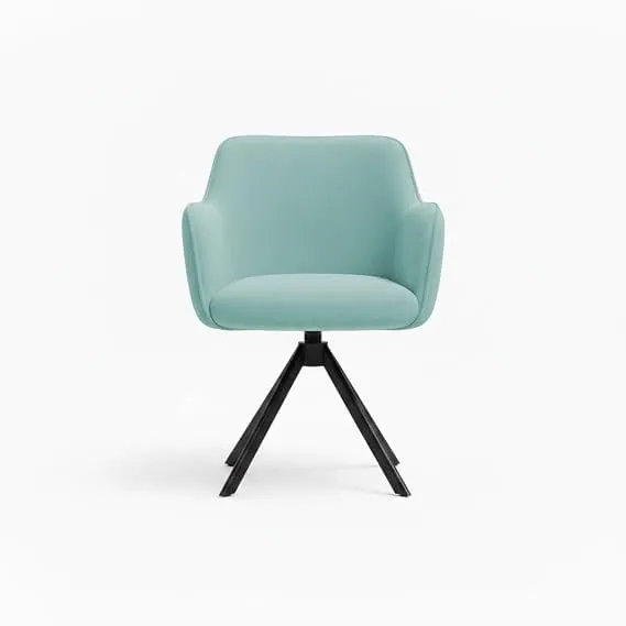 [Apay ICICI CC] Amazon Brand - Umi Blossom Modern 360° Swivel Mid-Back Arm Fabric Study Upholstered Comfortable Metal Base Computer Office Desk Chair in Pista Color