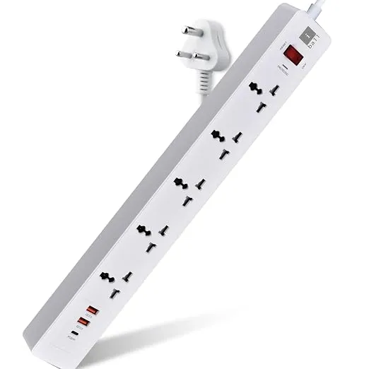 iBall GUARD-5QC 5-Socket Surge Protector with PD20W+2 USB Port for Charging, TF MOV+500 Joules, Auto-Reset Switch, 2M ISI Certified Cable, 100% Copper Conductor, 2500W Load Capacity, 3 Years Warranty Rs.605 @ Amazon