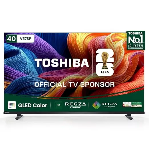 Toshiba 40 Inch QLED Smart TV (40V37SP) | 60 Hz | REGZA Engine, VIDAA OS, Game Mode, DTS Virtual:X, WiFi, Direct LED