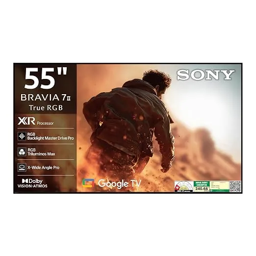 [HDFC CC] Sony 55 Inch BRAVIA 7II True RGB Series 4K Ultra HD Google TV K-55XR70M2, LED
