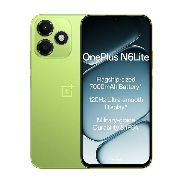 [HDFC NC EMI] OnePlus N6 Lite 4G | 4GB+64GB | Neo Green | Massive 7000mAh Long-Lasting Battery | 120Hz Ultra Smooth Display | 36 Months Fast & Smooth | Military-Grade Durability