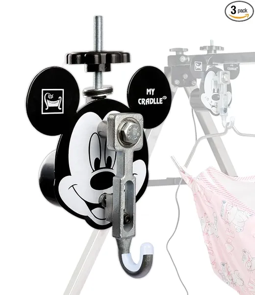 [HDFC CC] My Cradlle Automatic Baby Cradle Swing Kit for Traditional Jhula | Mild Steel, Adjustable Speed, Shock-Proof – 20kg Load, Made in India Black (only Automation kit) (Cradle not Included)