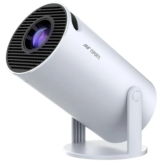 Ant Esports View 515 Plus Smart Android Projector | Full HD Support with 4K Decoding | 4000 Lumens Brightness | Dual-Band WiFi | 150” Screen | HDMI/USB | Built-in Speaker - White