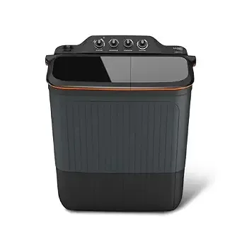 [Apply ₹500 Coupon] Lloyd 8 kg 5 Star Semi Automatic Top Load Washing Machine |Toughened Glass Soft Closing Wash & Spin Lids (GLWMS80AVGEL, Dark Grey)