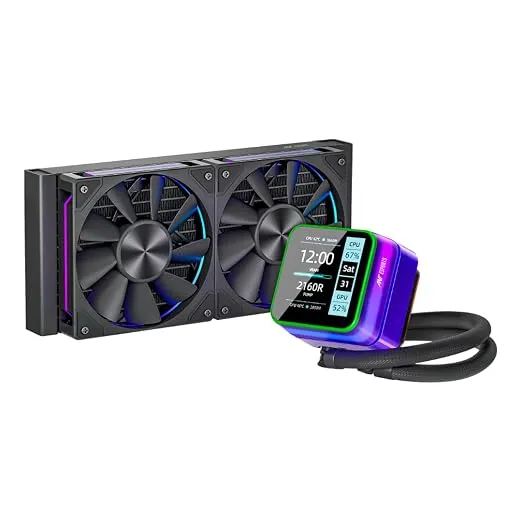[HDFC CC] Ant Esports Glacius 240 AIO Liquid Cooler|2.8" LCD Display|Intel LGA1851, AMD AM5|High-Performance FAN 2000 RPM, 86 CFM, 3.54 mmH2O of Static Pressure|Magnetic Temperature Monitoring Display