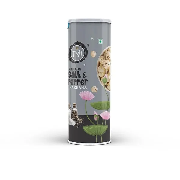 TMI Salt & Pepper Makhana 70g | Roasted Fox Nuts Snack | Crunchy & Light Healthy Snack | High Protein & Fiber | No Added Preservatives | Hygienically Packed
