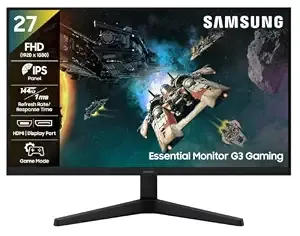 [HDFC CC] Samsung 27 Inch G3 Gaming Monitor | FHD (1920 x 1080) | IPS Panel | 144 Hz Refresh Rate | 1ms Response time | Game Mode|FreeSync | Ports-HDMI/DP/Headphone | Tilt Adjustable | LS27HG310EWXXL | Black