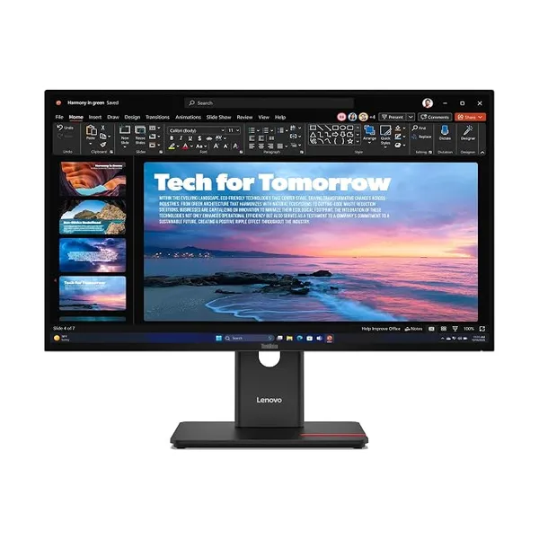 [Apay ICICI CC] Lenovo ThinkVision T27QD-40 Monitor | 27" (68.5cm) QHD IPS 120Hz Monitor | 4ms, 99% sRGB, USB PD 3.0 Upto 100W|Tilt, Swivel, Pivot, Height Adjust Stand | Black | 64AAGAR2IN