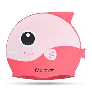 Airavat Ocean Pop Swimming Cap, Comfortable Bathing Cap Ideal for Curly Short Medium Long Hair, Swimming Cap for Men, Women, Boys & Girls (Pink)