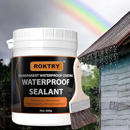 ROKTRY Transparent Waterproof Coating Invisible Waterproof Agent Set with Indoor&Outdoor Insulating Sealant with brush Water Leakage Solution Water Proof Glue for Waterproffing (PACK OF 2)