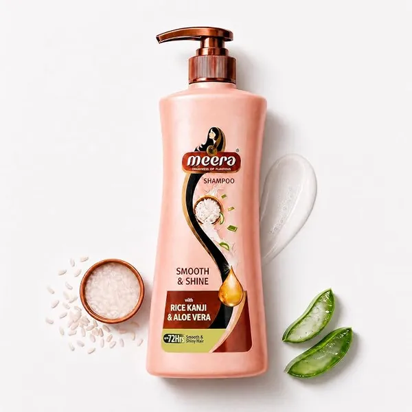 Meera Smooth & Shine Shampoo|Rice Kanji & Aloe Vera| 650ml