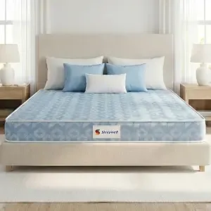 [Coupon + HDFC CC ] Sleepwell Ortho Mattress | King Size 75x72x8 Inch | Medium Firm Orthopedic Spine Support | Pressure Point Relief | Resitec Foam with VPF | Neem Fresche Anti-Microbial | 10 Years Warranty
