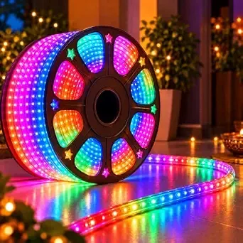 Desidiya 40 Metre Multicolour LED Rope Light for Diwali Decoration | Colourful Flexible Pipe Light for Home, Balcony, Gate & Terrace | Plug-in Party Lights for Christmas, Wedding & Birthday Rs.799 @ Amazon