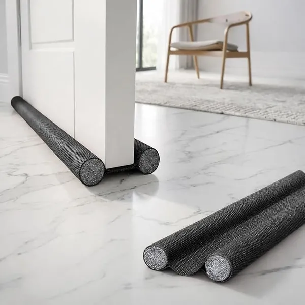 Door Draft Stopper PVC Size 36Inch | Under Door Dust & Noise Blocker | Cold & Heat Insulation Strip | Door Gap Sealer for Home Doors & Windows | Easy Install | Black | Pack of 1