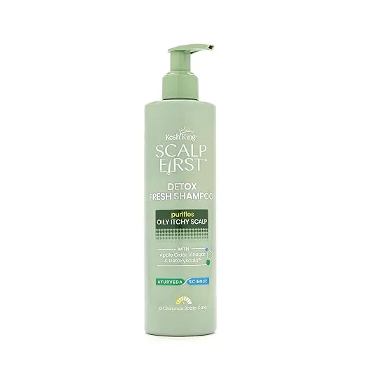 Kesh King Scalp First Detox Fresh Shampoo with Apple Cider Vinegar & Detoxyscalp | Purifies Oily Itchy Scalp | pH Balanced Scalp Care | Ayurveda + Science | No parabens and silicones | 300 ML