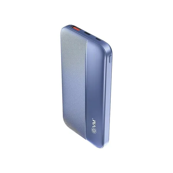 EVM EnBolt 22.5W Super Fast Charging Power Bank 10000mAh | Type-C PD & USB Output | Portable Li-Polymer Battery Pack with Dual Output Ports | 2 Year Warranty (EVM-P0208-Blue)