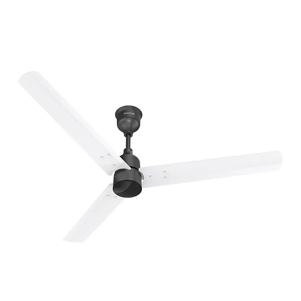 Polycab Wizzy Plus BLDC 1200mm 5-Star, Remote Ceiling fan for Living Room| 55% Energy Saving, High Air Delivery | 3+1 yr Warranty【Matt White Black】
