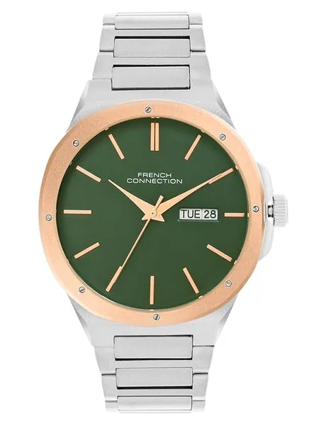 French Connection Uno Green Round Dial Mens Analogue Watch FCH04SM-G