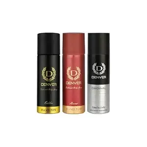 Denver Caliber,Honour & Black Code Nano Deodorant For Men 50 ML Each, Pack Of 3 | Long Lasting Fragrance