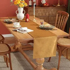 BRICK HOME Velvet 4 Seater Table Runner and Bed Runner,13 x 60 Inches