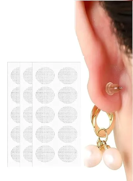Premium Earlobe support patches for heavy earrings (100 Pcs) | Ear lobe support tape Ear stickers for heavy earrings & big Jhumkas | Big Ear hole closer tape & ear support for heavy earrings