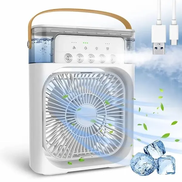 TEKCOOL Mini Cooler for Room Cooling AC Portable Mini Fan Artic Cooler with 7 Colors LED Light, 1/2/3 H Timer, 3 Wind Speeds and 3 Spray Modes for Office,Home,Dorm,Travel1(Multicolor).