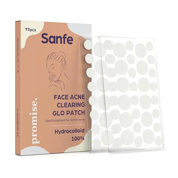[Apply 5% Coupon] Sanfe Promise Face Acne Patch - Pack of 72 | Pimple Healing Patch | Absorbing Cover |Invisible, Blemish Spot, Hydrocolloid, Skin Treatment