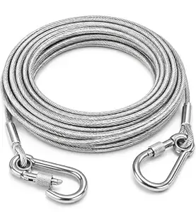 10 Meter Stainless Steel Clothesline Rope with Carabiner Hooks | Heavy-Duty Rust-Resistant Cloth Drying Wire | Strong Hanging Dori for Balcony, Bathroom, Terrace, Indoor & Outdoor Use