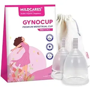 GynoCup Reusable Menstrual Cup for Women – Small Size (White, Pack of 2) | Includes Storage Pouch | Ultra-Soft, Odor-Free & Rash-Free | Leak-Proof Protection for 10–12 Hours | Made with Medical-Grade Silicone | FDA Approved