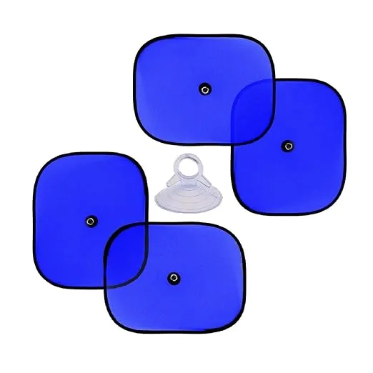 Vocado Car Side Window Stick On Sunshade Set of 4-Blue for Accord