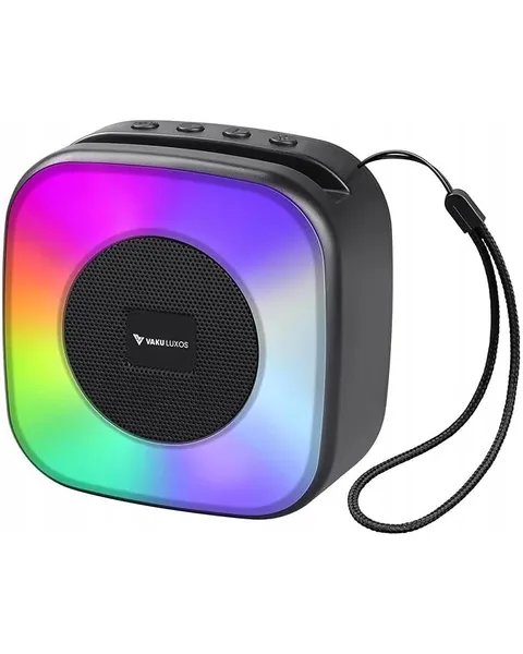 [Apply ₹300 Coupon] Vaku Luxos® RAVENOX 10W Wireless Bluetooth Speaker with Phone Stand 4Hrs Playtime RGB LED Light Type-C USB, AUX, FM Radio Micro-SD Support Portable Party Speaker for Home, Travel & Outdoor- Multicolor