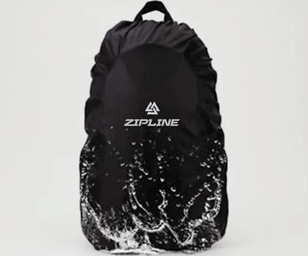 Zipline Rain & Dust Nylon Foldable Waterproof Cover with Pouch Laptop Bags and Backpacks Bag Cover (1-Black Rain & Dust Cover)
