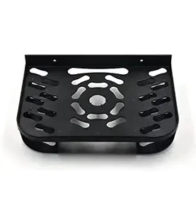 Sorath Tv Set Top Box Stand With Remote Holder Wall Mount Shelf Dth Stand For Wifi Router Stand All Type Of Set Top Box| Dth Stand With Double Remote Holder (Powder Coated,Black) - Plastic