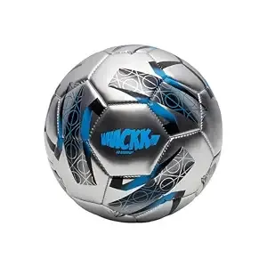 WHACKK Kempes Football Size 5 Silver Blue | Hand-Stitched CTPU Match & Training Football | Durable All-Weather Ball for Grass, Turf & Street Play