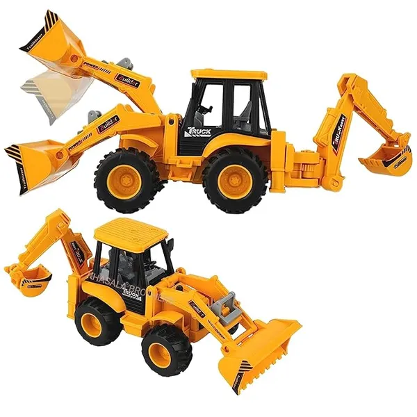 [Apply 3% Coupon] M2K HUB Bulldozer Construction Realistic Vehicle Toy Set,Excavator Bulldozer Construction Toys Truck For Kids (Jcb Toy),Yellow