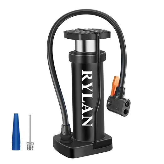 Rylan Bicycle Foot Pump - High Pressure Air Pump for Cycles, Balloons, Footballs and Tyres