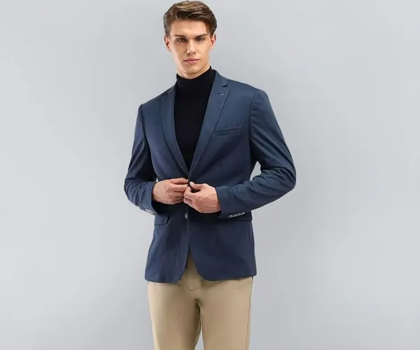 [Apply 6% Coupon] Arrow Textured Slim Fit Blazer for Men - Button Closure Formal & Casual Wear Mens Blazer