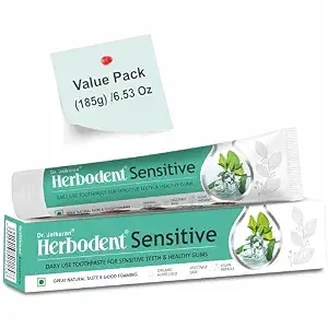 (Min Buy 2) Sensitive Toothpaste for Enamel Repair & Cavity Protection, Fluoride Free, Sensitive Care with Natural Mouthwash & Gum Strengthening Herbs - Clove, Tomar & more (Mint, 185g - Pack of 1)