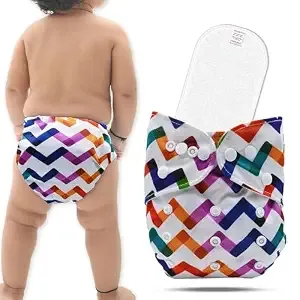 Bembika A Plus Printed Cloth Diaper with 3-Layer Micro Fiber Inserts for Babies Washable & Reusable Cloth Nappies for Baby Leakproof and Wetfree Adjustable Cloth Diapers -(BE2746)