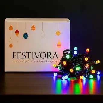 35 Ft Multicolor LED Pixel String Lights | Super Bright High-Intensity Plug-in String Lights for Home & Outdoor Decor | Multicolor Lights for Diwali, Festivals & Party Decor (Pack of 1)