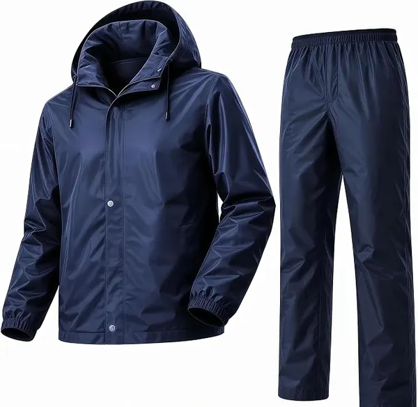 Mens Raincoat Suit with Pant Set Vivaure Series | Waterproof Lightweight Breathable Rain Wear | Elastic Cuff & Waterproof Zipper Raincoat for men waterproof
