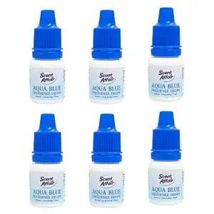 Air Freshener Drops Concentrated Room Car Freshener Liquid Instant Odor Eliminator Fragrance Drops for Home Bathroom Kitchen Wardrobe Travel, Aqua Blue, Pack of 06
