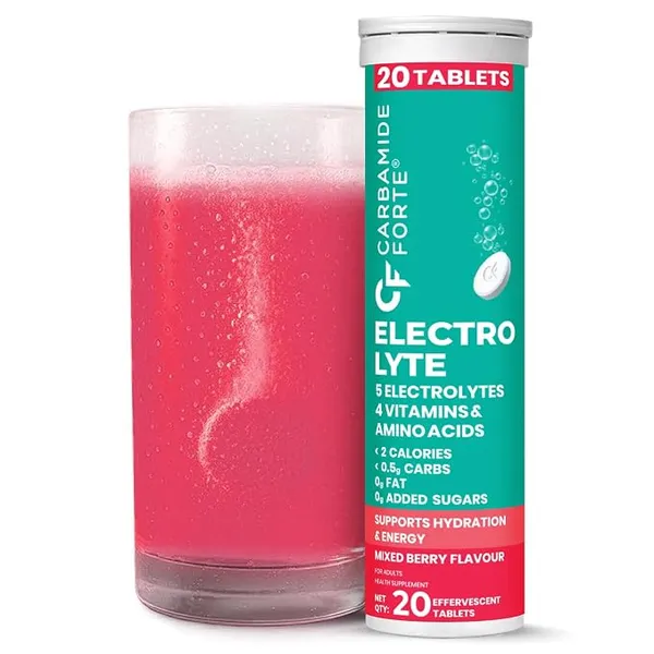 [Apply 2% Coupon] Carbamide Forte Electrolyte Supplement with Zero Added Sugar | Electrolyte Hydration Tablets for Sustained Energy with 5 Essential Electrolytes No Sugar, Low Calorie Hydration | Added L-Glutamine & Taurine, Vitamin C & B-Complex