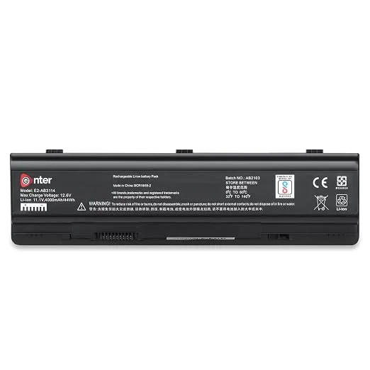 Enter 11.1V 4000mAh/44Wh 6-Cell Li-Ion Laptop Battery for Dell Vostro A860, Dell Inspiron 1410,1014 Models (Black) Models