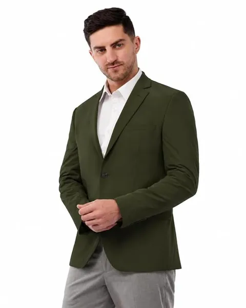 SaintX Men's Premium 4-Way Comfy Stretch Sunscreen Casual Blazer|Light Weight, Designed for Summers|Fully Lined|Comfort able Slim Fit|Wrinkle Resistant, All-Day Casual & Formal Signature Coat (JK11)