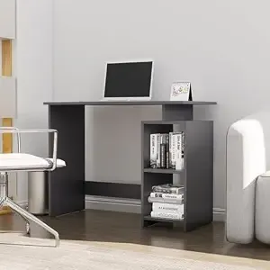 [Apply 2% Coupon] Bniture Wooden Study Table for Home | Engineered Wood Laptop Study Table with Book Shelf | Multi Purpose Office Desk for Laptop, Computer, Writing & Study | Workstation for Home & Office | Slate Grey