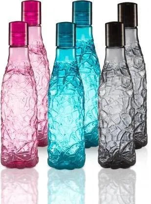 Finner Designer Mosaic Bottle - 1000ml - PET (Pack of 6, Multicolor, PET) 1000 ml Bottle (Pack of 6, Multicolor, PET) WB-7