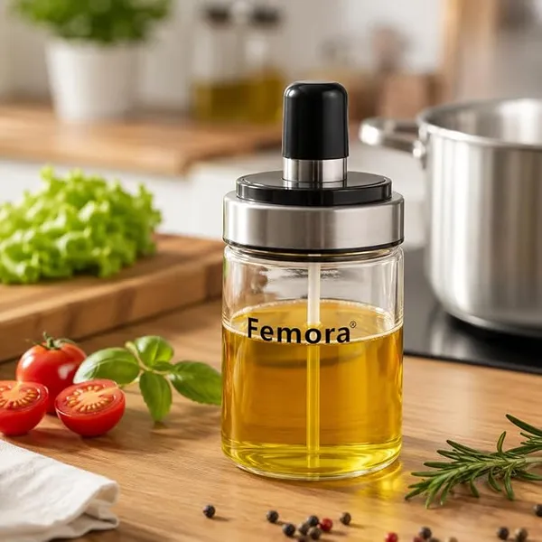 Femora Borosilicate Glass Spoon Jar, Chutney Jar, Pickle Jar for Dinning Table, 250ML, Pack of 1