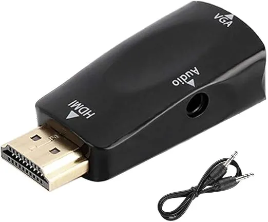 SANCY 1080P HDMI Male to VGA Female Converter Adapter, with 3.5mm Audio Output Cable, for PC/Laptop/DVD/Desktop/Flat Panel/Digital STB/Player