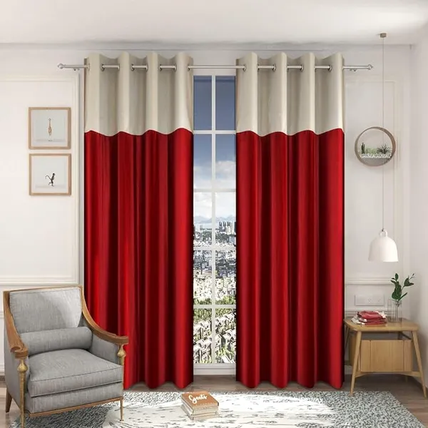 HOME UTSAV Premium Multi Solid Plain Curtain for Window 5 Feet, Pack of 1, Maroon
